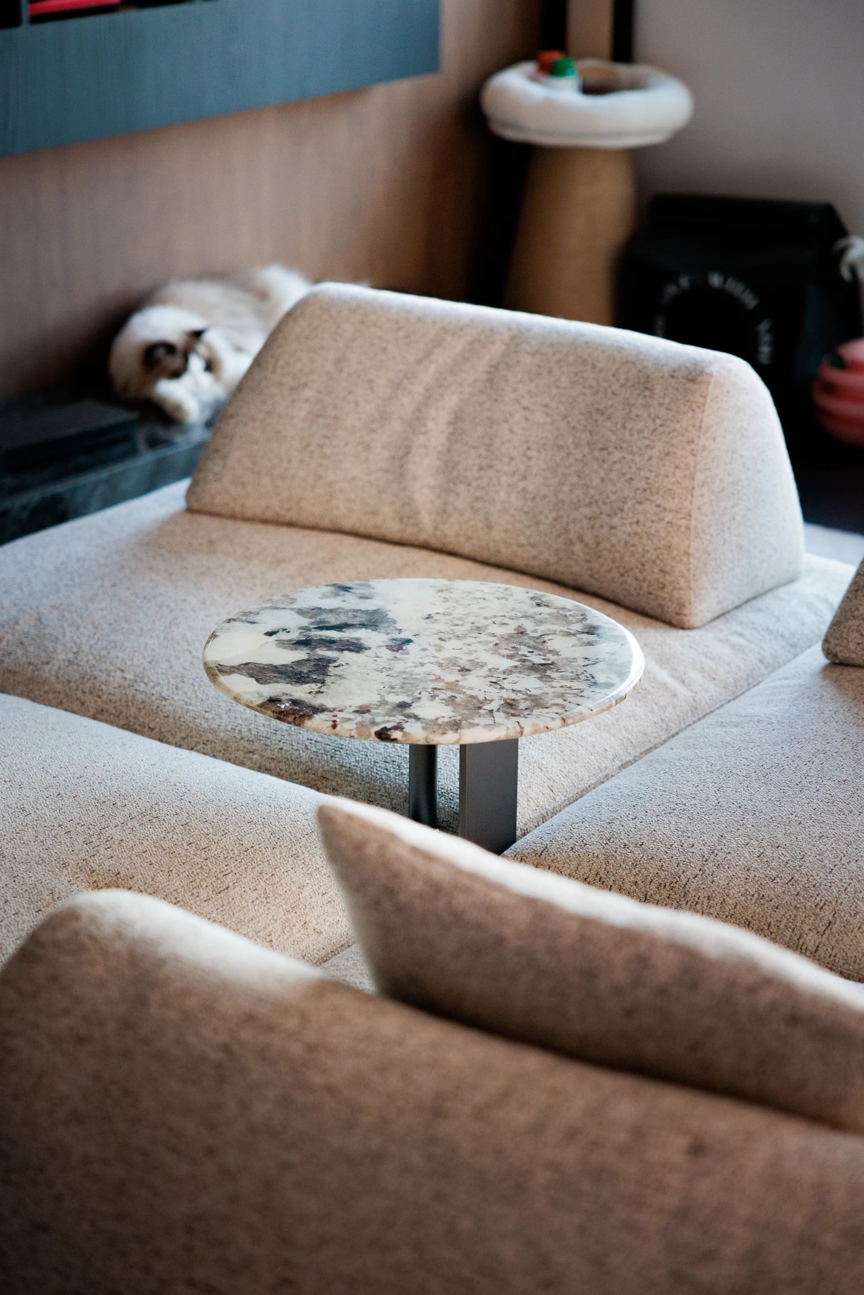 Coffee table close up